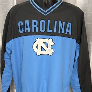 North Carolina Tar Heels Pullover Windbreaker V Neck Patch Pockets Men’s L